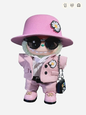 LABUBU Clothes G-Dragon Pink Daisy Suit Outfit